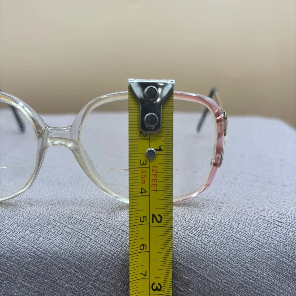 Luxottica Colleen Eyeglasses Women OS Pink Clear Gradient Vintage Librarian-core